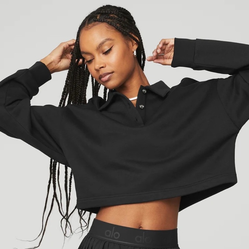 ALO YOGA Polo Henley Pullover - Size: Large